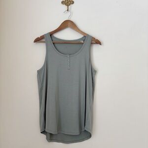 Tavi Classic Henley Tank Top Medium Cactus Green NEW NWT